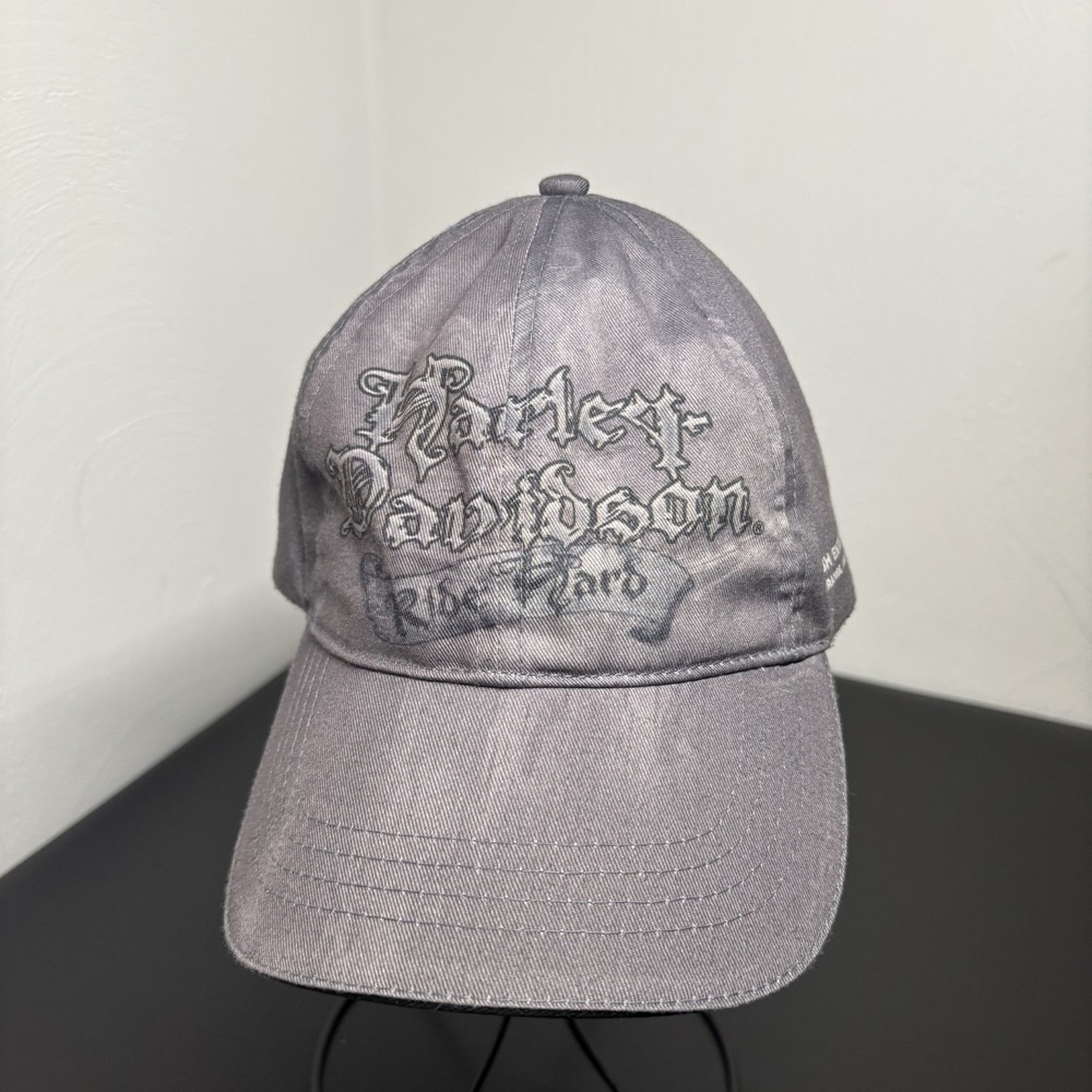 Harley Davidson Ride Hard Grey Adjustable Cap Waugh Enterprises H.D Orange, VA